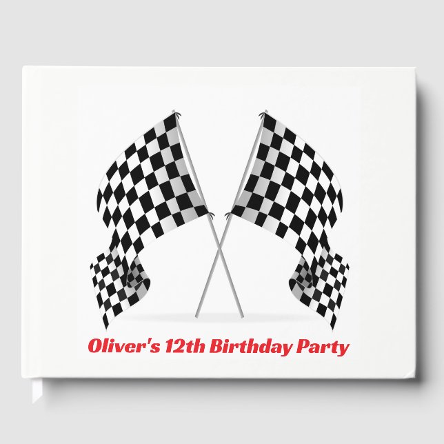 Checkered Flag Design Guest Book (Front)