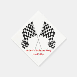 RACING FLAGS 50 Personalized printed LUNCHEON DINNER napkins 