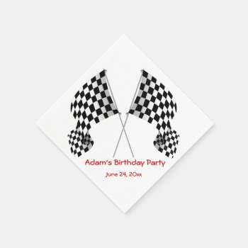 Checkered Flag Design Paper Napkins by SjasisSportsSpace at Zazzle