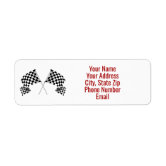 Checkered Flag Return LABEL ~ EZ2 Change Info | Zazzle