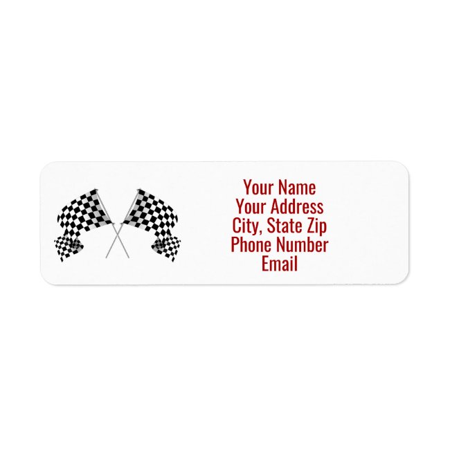Checkered Flag Design Return Address Label