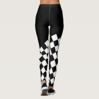 Checkered Flag Designer Womans Racing Fashion Leggings
