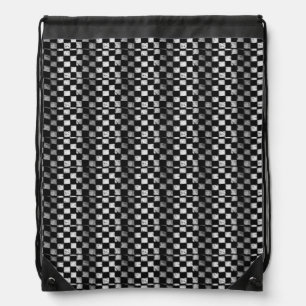 Checkered Flag Drawstring Backpack