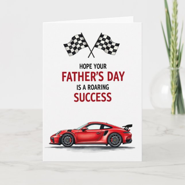 Checkered Flag Fathers Day Card (Front)