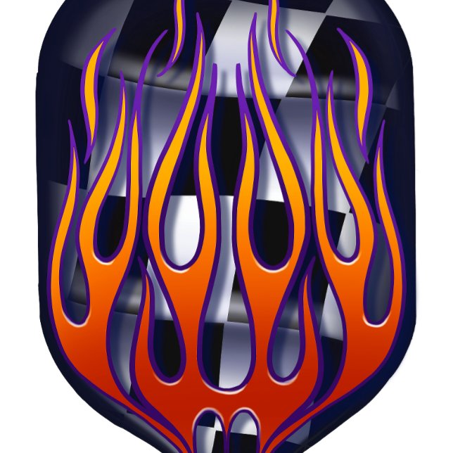 Checkered flag flames pickleball paddle (Creator Uploaded)