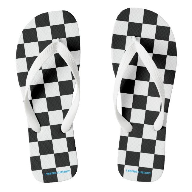 checkered flag flip flops (Footbed)