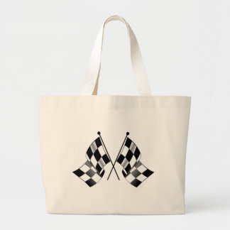 checkered flag large tote bag