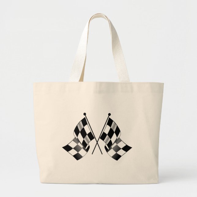 checkered flag large tote bag (Front)