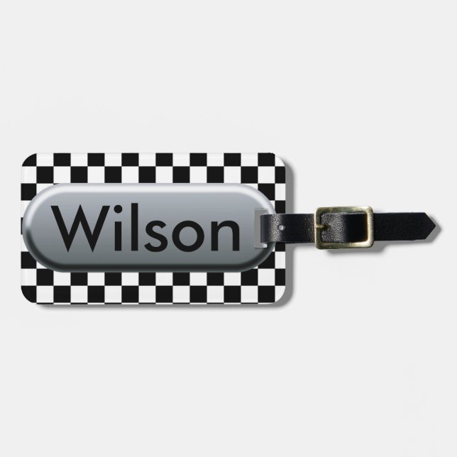 Checkered Flag Luggage Tag (Front Horizontal)