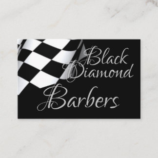 Checkered Flag on Black Barber Business Card