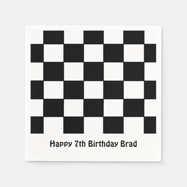 "Checkered Flag" Paper Napkins (Front)