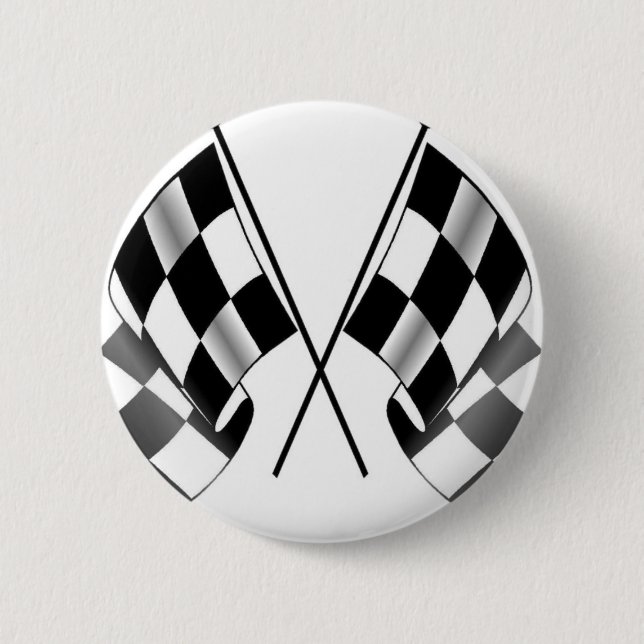 checkered flag pinback button (Front)