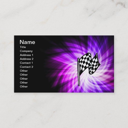 Customizable Checkered Flag; purple Business Card