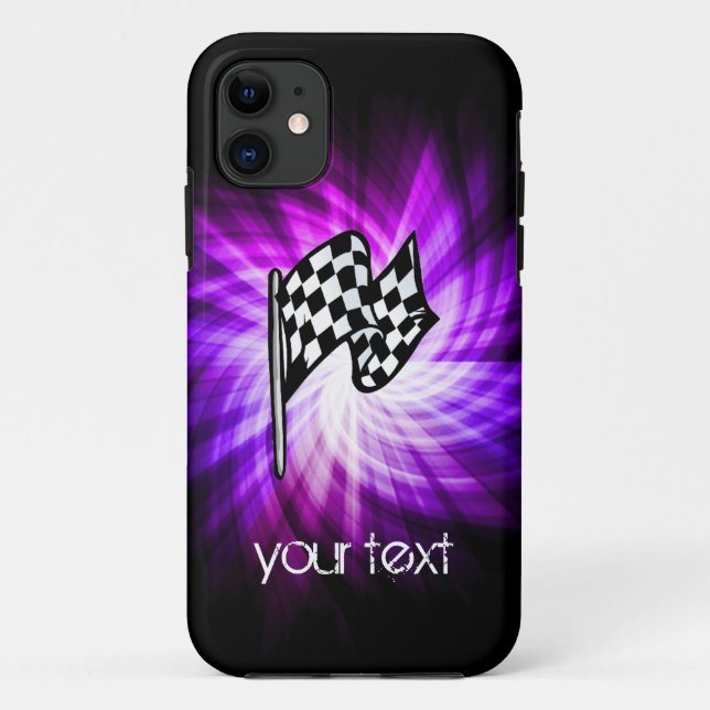 Checkered Flag; purple Case-Mate iPhone Case (Back)