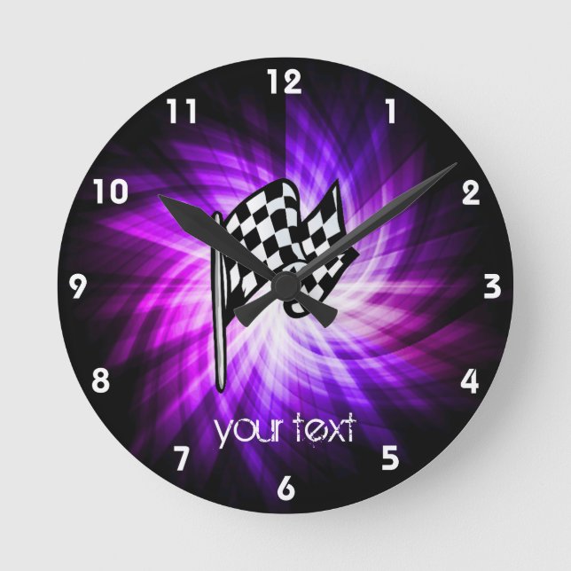 Checkered Flag; purple Round Clock (Front)