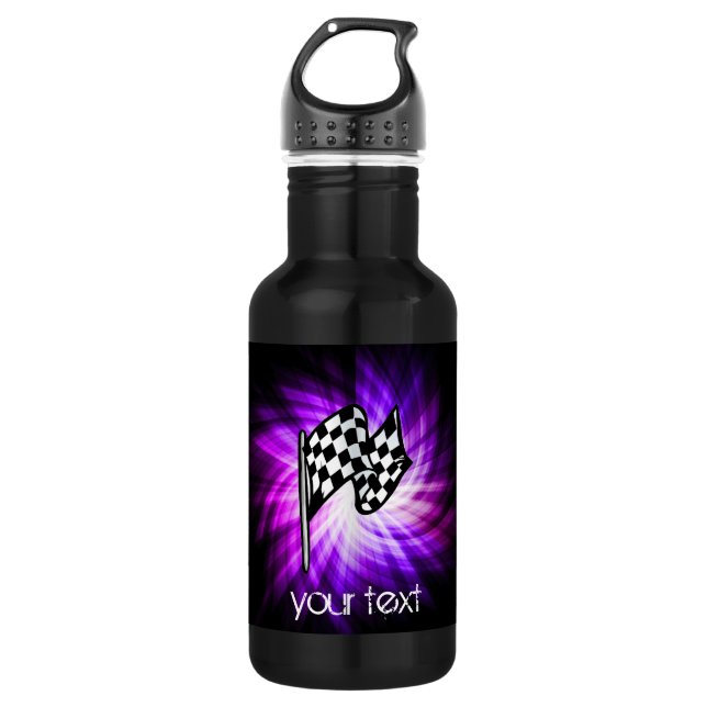 Checkered Flag; purple Water Bottle (Front)