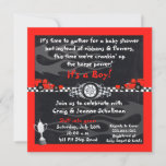 Checkered Flag Race Car Baby Shower Invitations at Zazzle