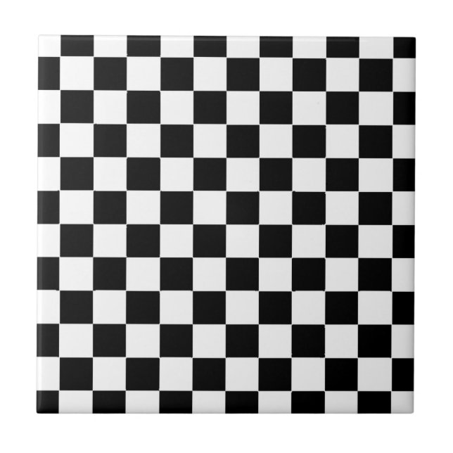 Checkered Flag Racing Chess Checkers Chessboard Ceramic Tile (Front)