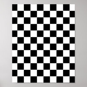 Checkered Flag Racing Chess Checkers Chessboard Poster