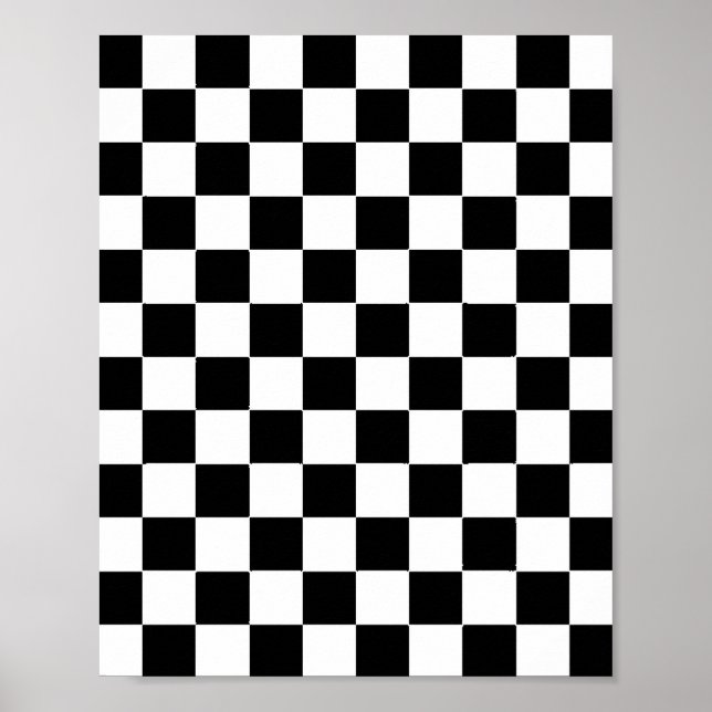 Checkered Flag Racing Chess Checkers Chessboard Poster (Front)