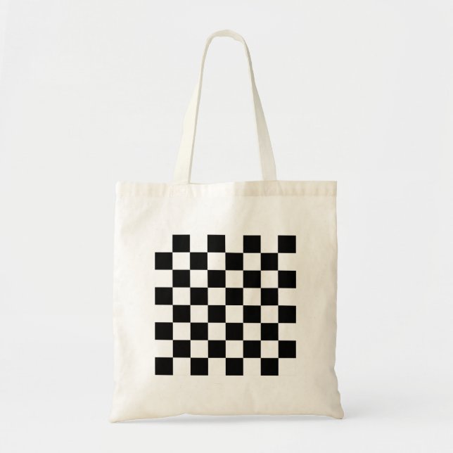 Checkered Flag Racing Chess Checkers Chessboard Tote Bag (Front)