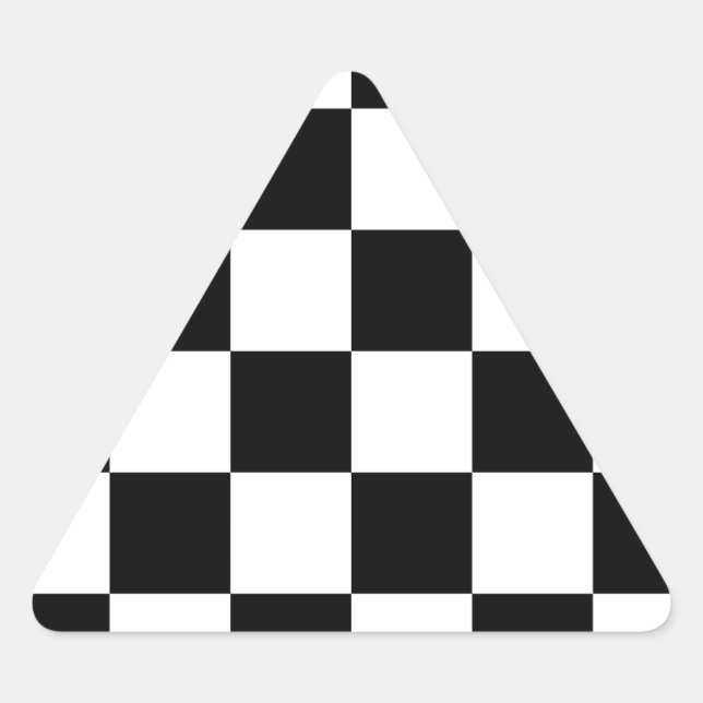 Checkered Flag Racing Chess Checkers Chessboard Triangle Sticker (Front)