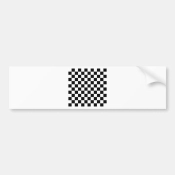 Checkered Flag Racing Design Chess Checkers Board Bumper Sticker by ZazzleArt2015 at Zazzle