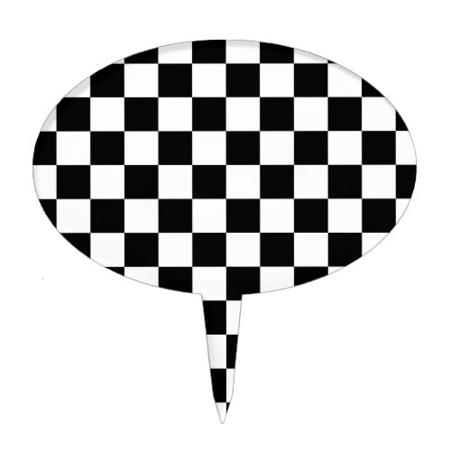 Checkered Flag Racing Design Chess Checkers Board Cake Topper