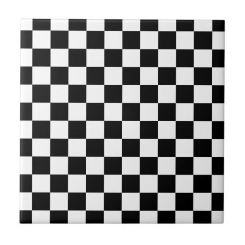 Checkered Flag Racing Design Chess Checkers Board Ceramic Tile
