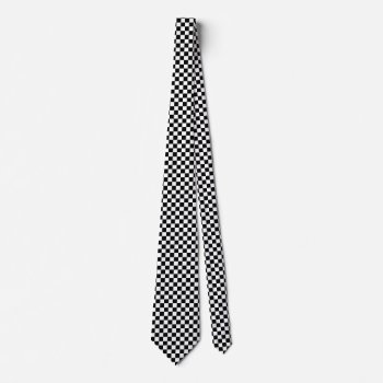 Checkered Flag Racing Design Chess Checkers Board Neck Tie by ZazzleArt2015 at Zazzle