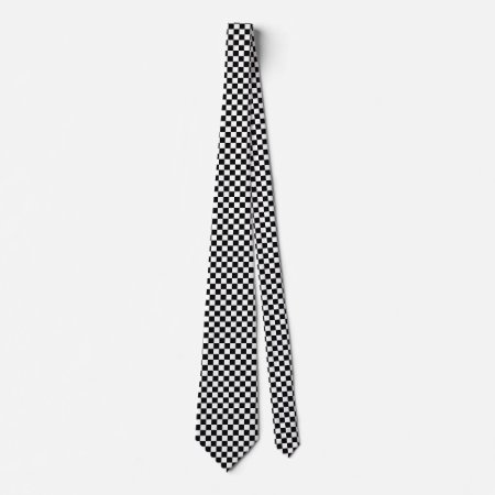 Checkered Flag Racing Design Chess Checkers Board Neck Tie