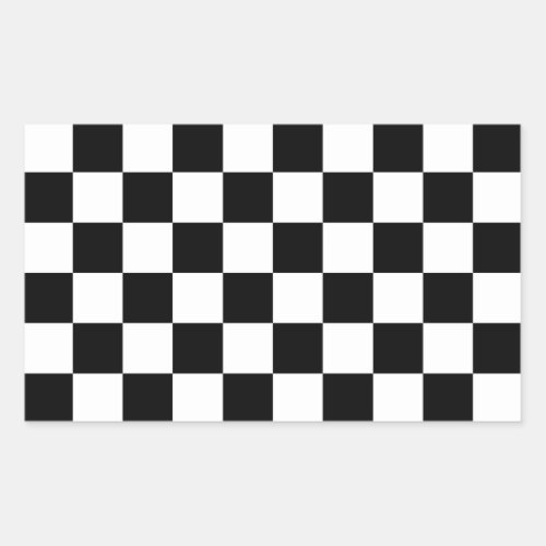 Checkered Flag Racing Design Chess Checkers Board Rectangular Sticker