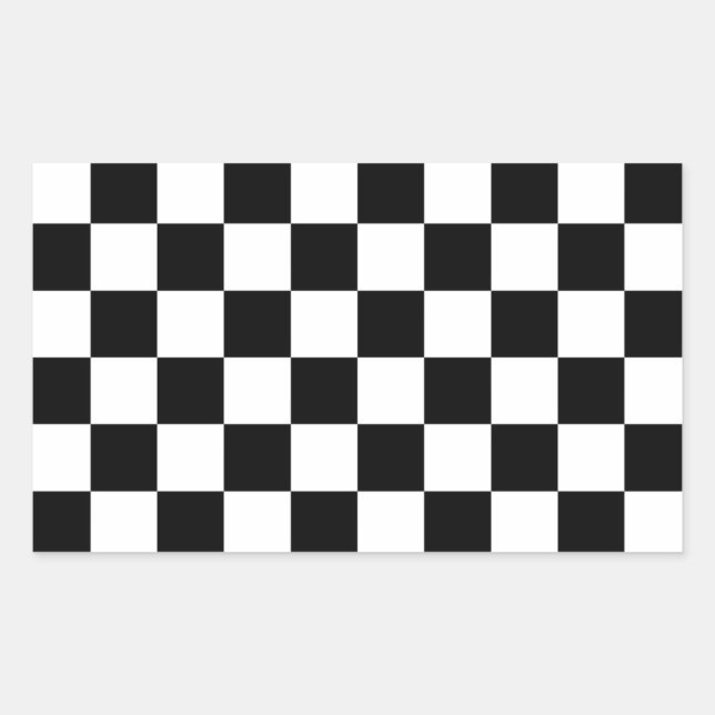 Checkered Flag Racing Design Chess Checkers Board Rectangular Sticker (Front)