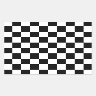 Checkered Flag Racing Design Chess Checkers Board Rectangular Sticker