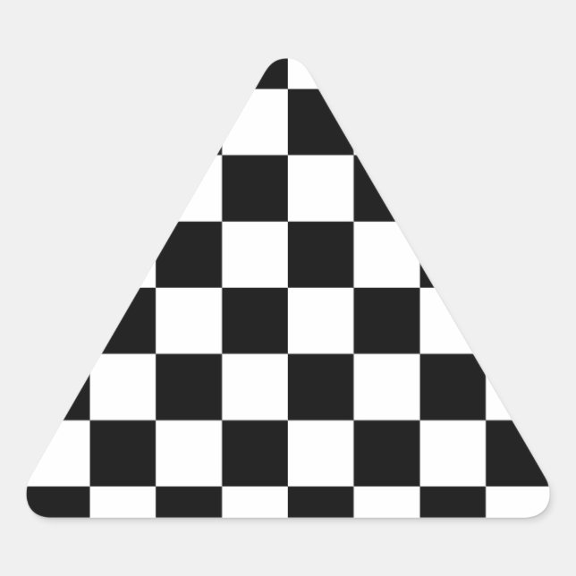 Checkered Flag Racing Design Chess Checkers Board Triangle Sticker (Front)