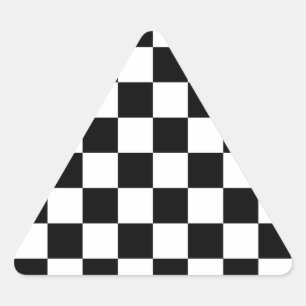 Checkered Flag Racing Design Chess Checkers Board Triangle Sticker
