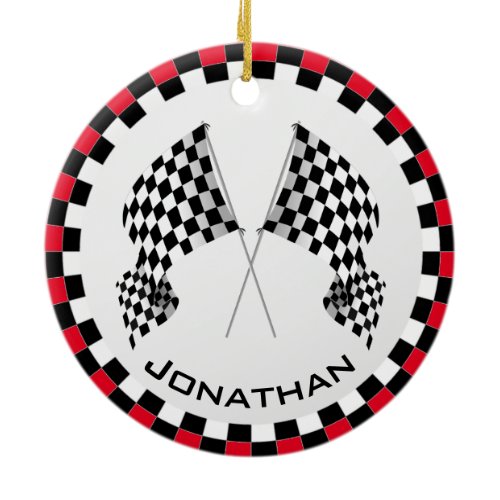 Checkered Flag Racing Design Ornament