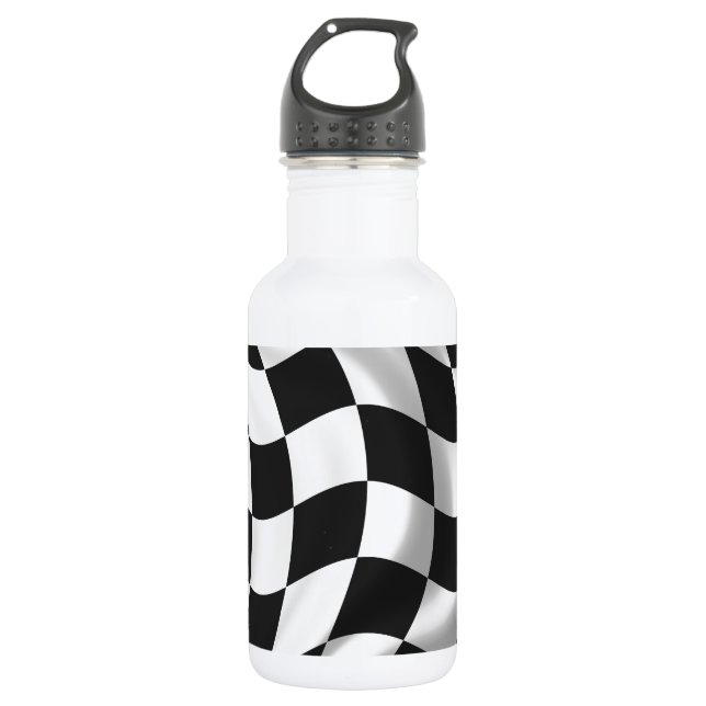 Checkered Flag - Racing Flag Water Bottle (Front)