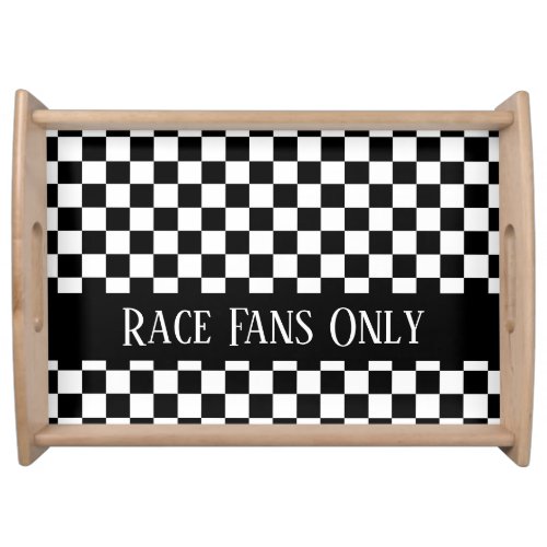 Checkered Flag Racing Theme Race Fans Custom Serving Tray