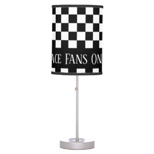 Checkered Flag Racing Theme Race Fan's Custom Table Lamp