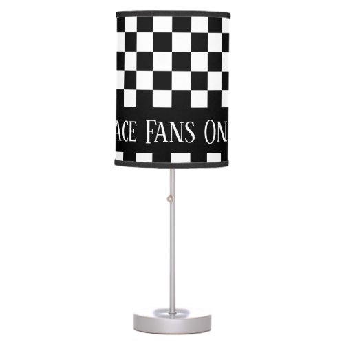 Checkered Flag Racing Theme Race Fans Custom Table Lamp