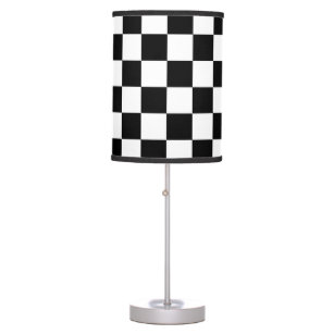 Checkered Flag Racing Theme Race Fan's Table Lamp