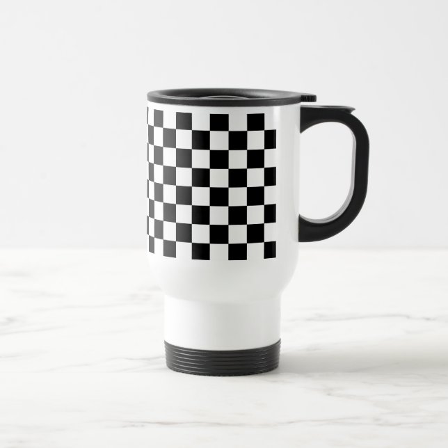 Checkered Flag Racing Travel Coffee Mug Gift (Right)