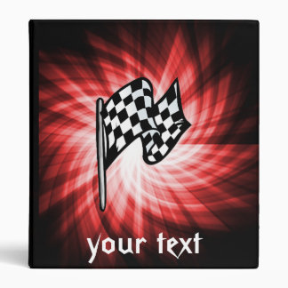 Checkered Flag; red 3 Ring Binder