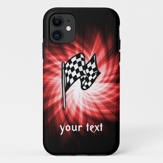 Checkered Flag; red Case-Mate iPhone Case (Back)