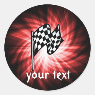 Checkered Flag; red Classic Round Sticker