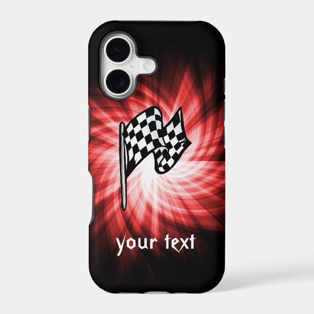 Checkered Flag; red Iphone Case (Back)