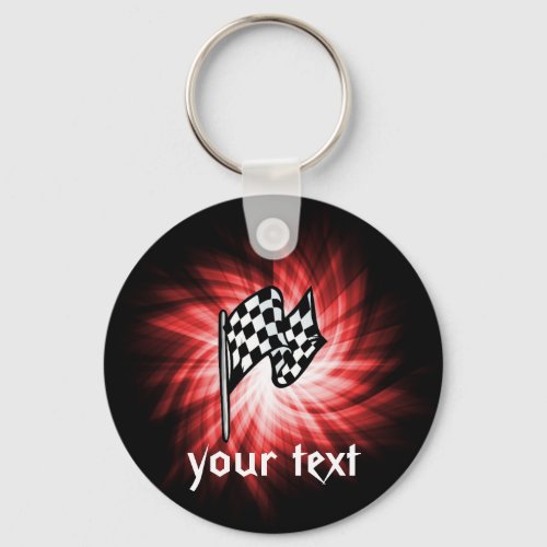 Checkered Flag red Keychain