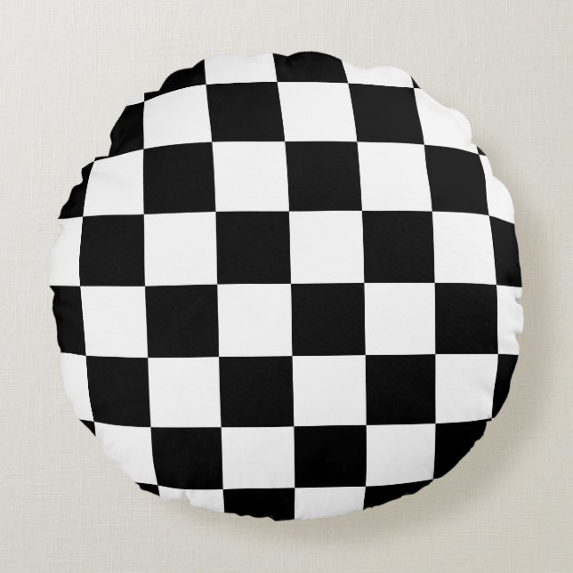 Checkered Flag Round Pillow (Front)