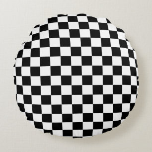 Checkered Flag Round Pillow